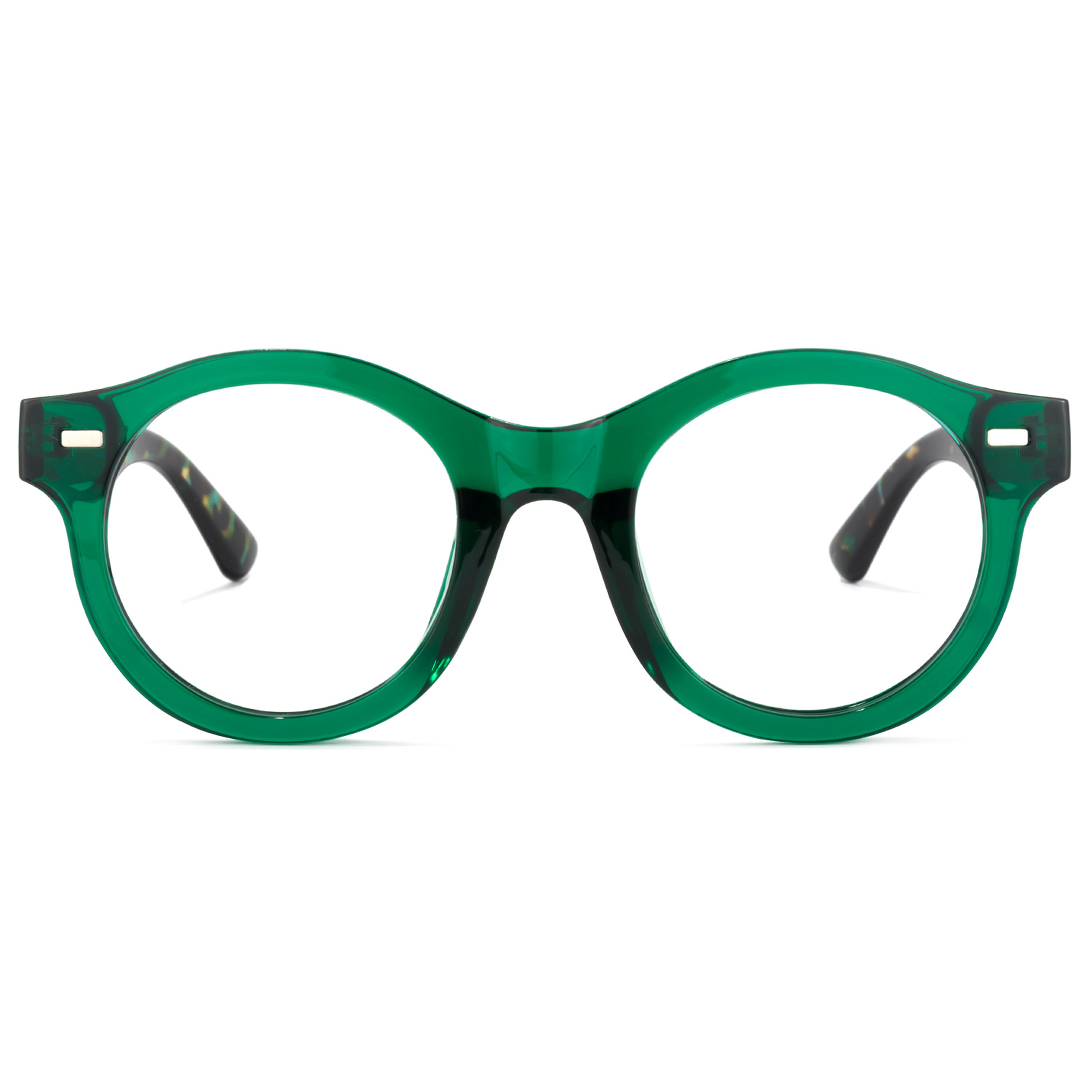 Round emerald green frames glasses Luci Dona